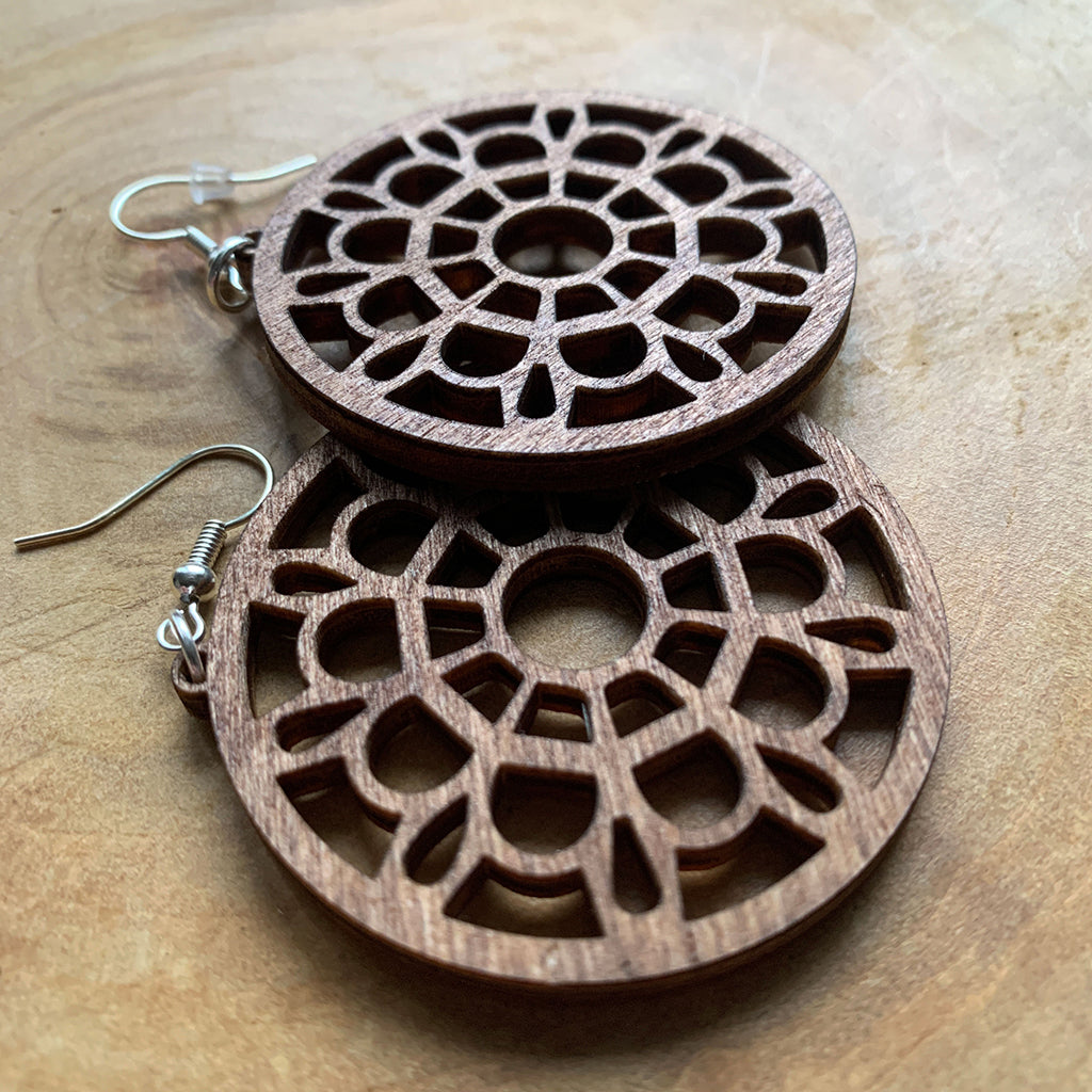 Boucles d'oreilles en bois - Style bohème, naturel, créole - MMWood