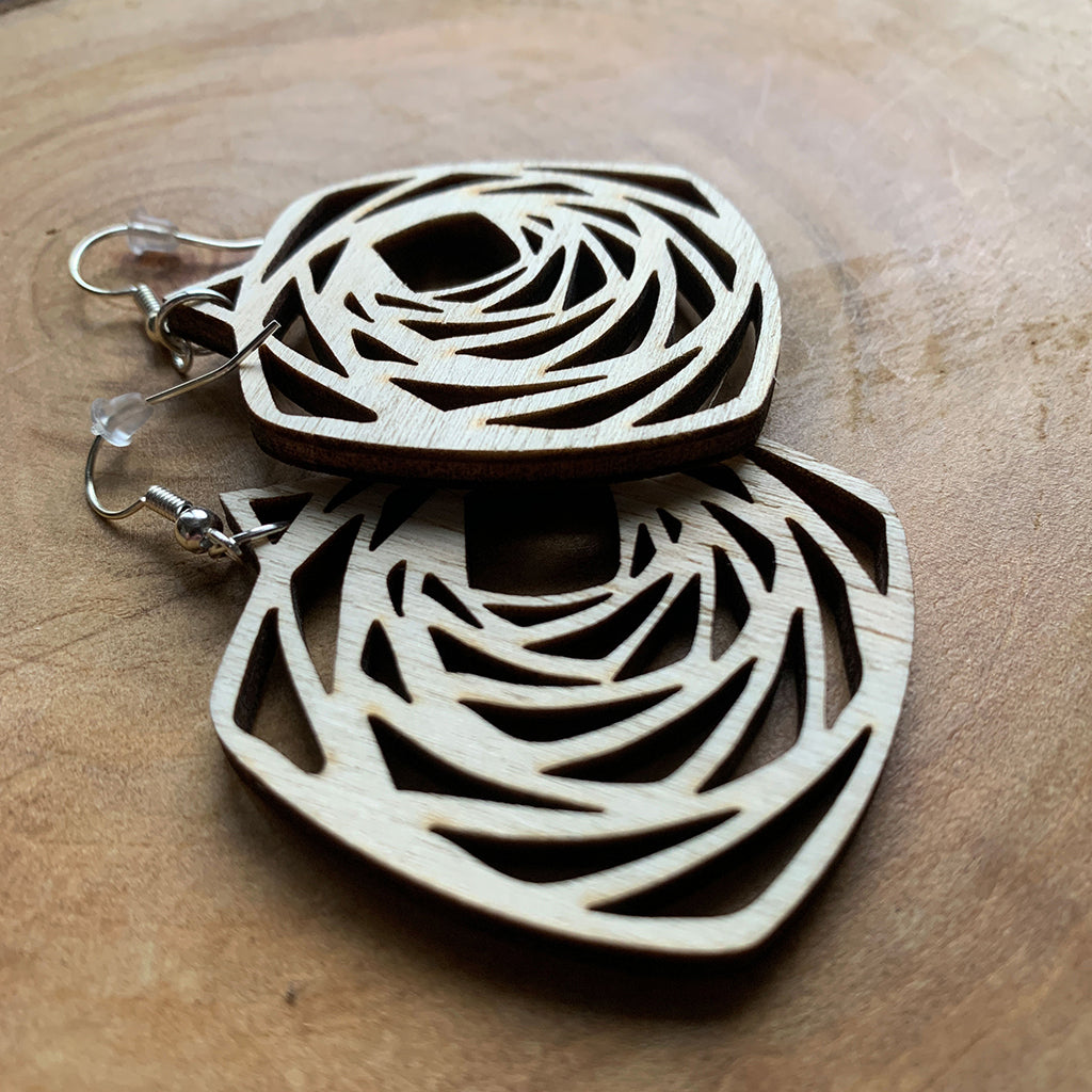Boucles d'oreilles en bois - Style naturel, bohème - MMWood
