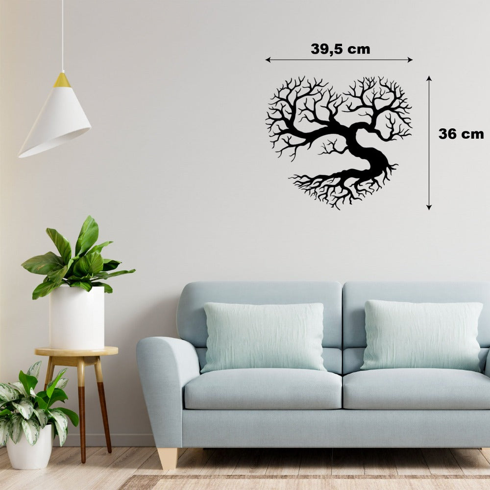 mmWood - Arbre de vie en bois - Forme coeur - Découpe laser - Arbre généalogique