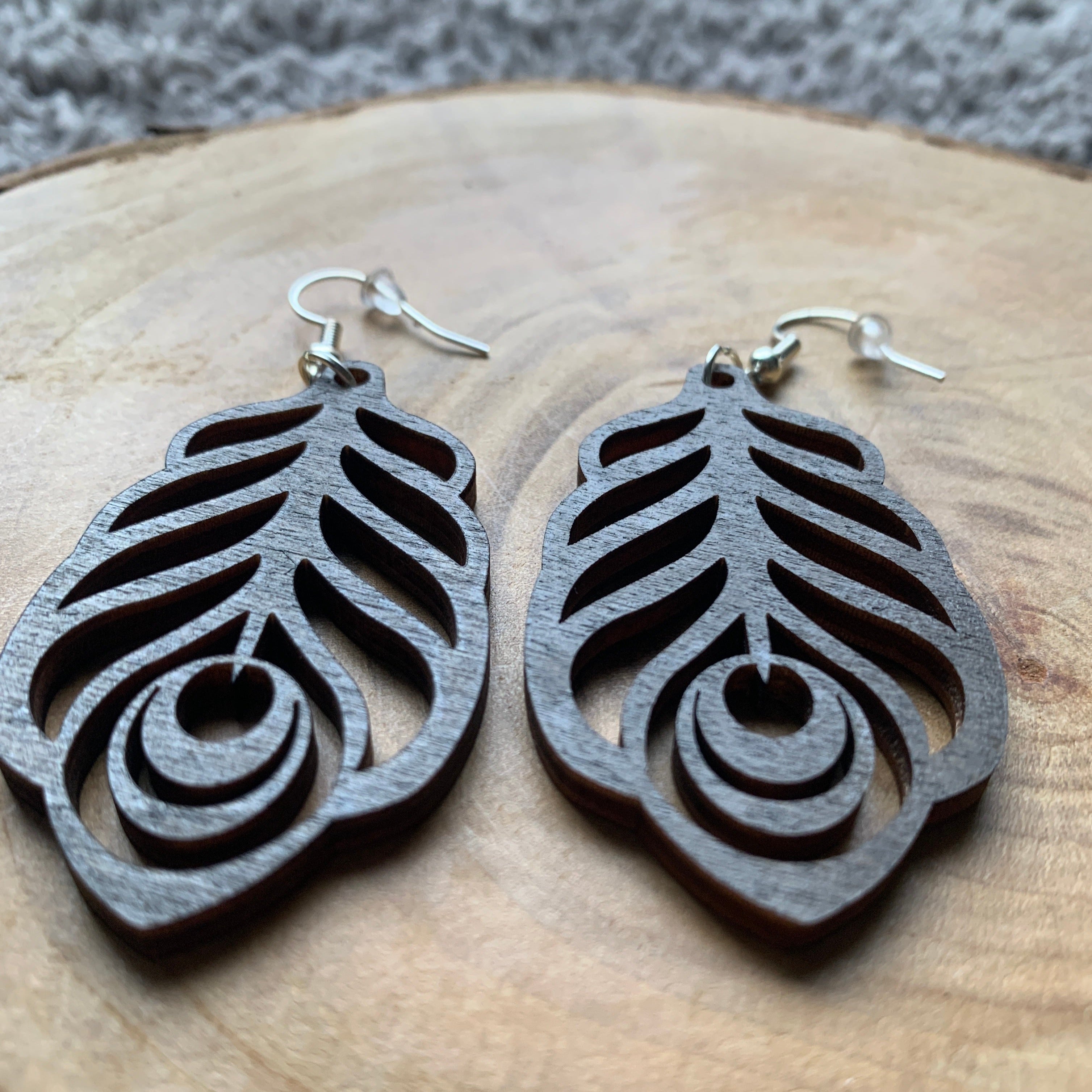 Boucles d'oreilles en bois - Style bohème, naturel - MMWood