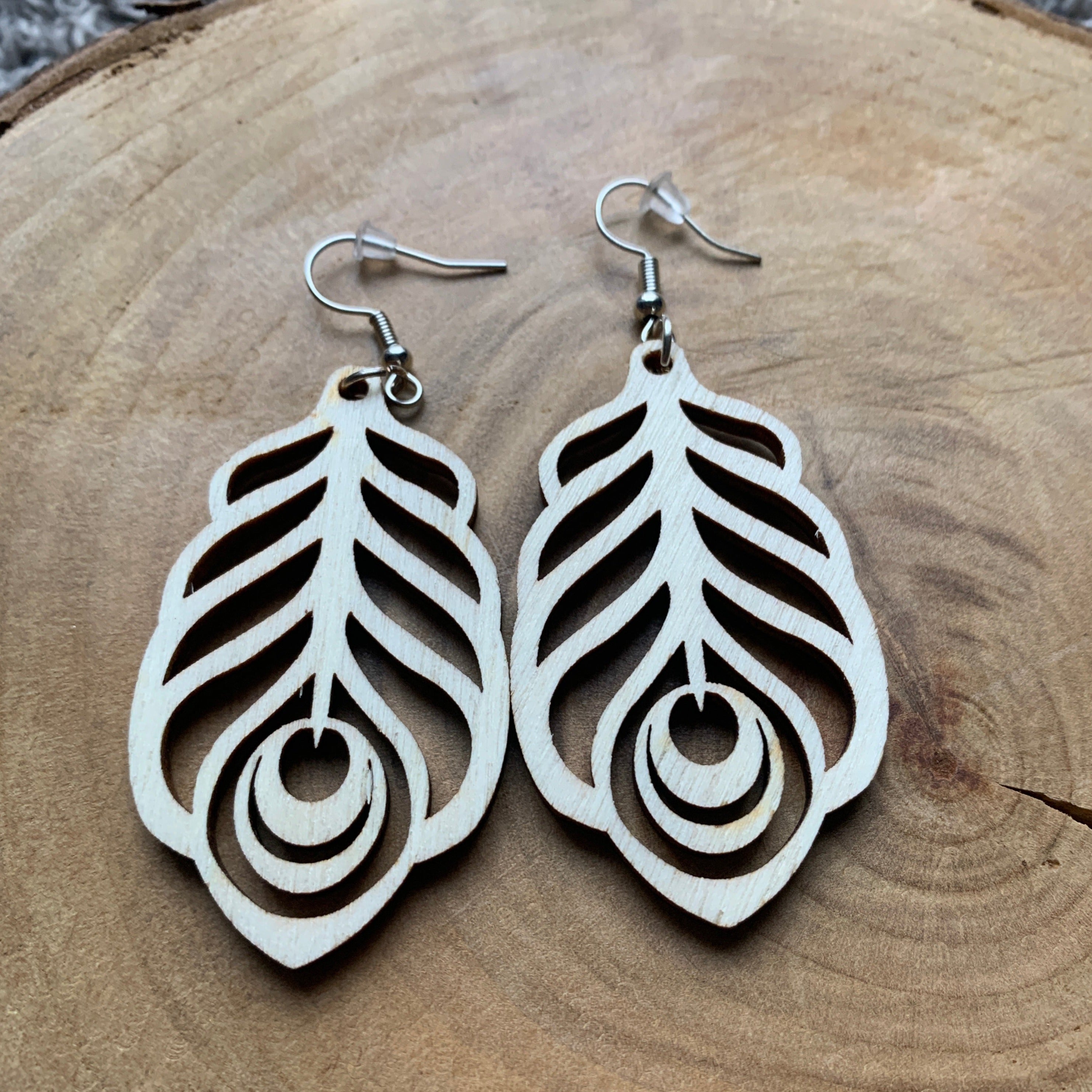 Boucles d'oreilles en bois - Style bohème, naturel - MMWood