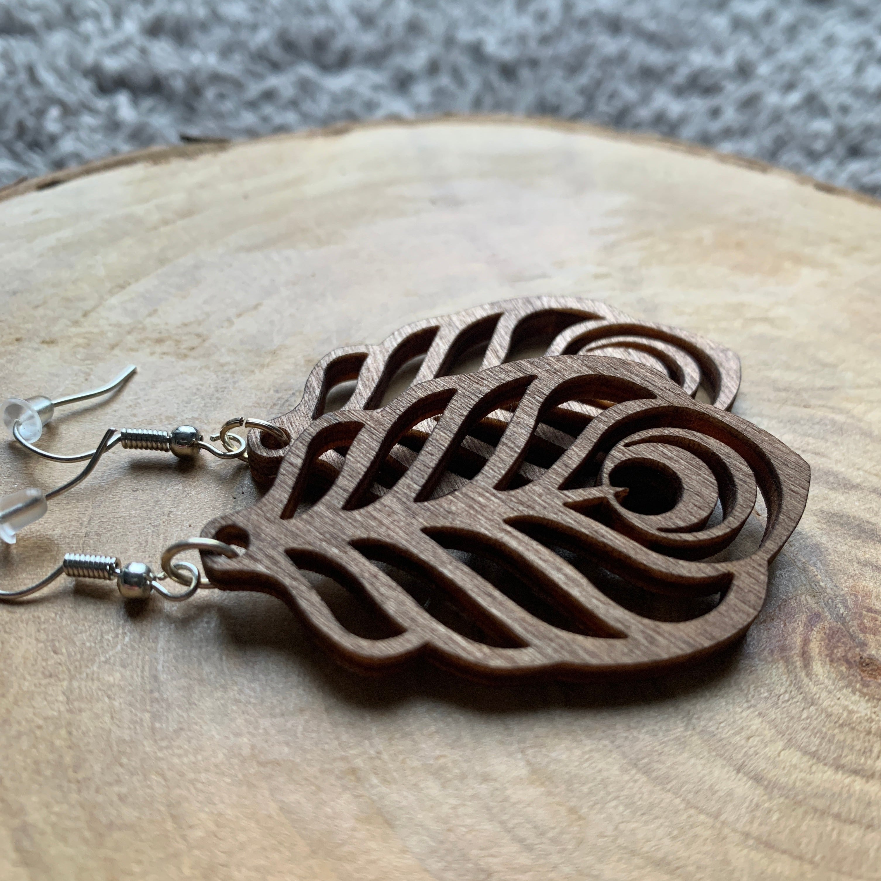 Boucles d'oreilles en bois - Style bohème, naturel - MMWood