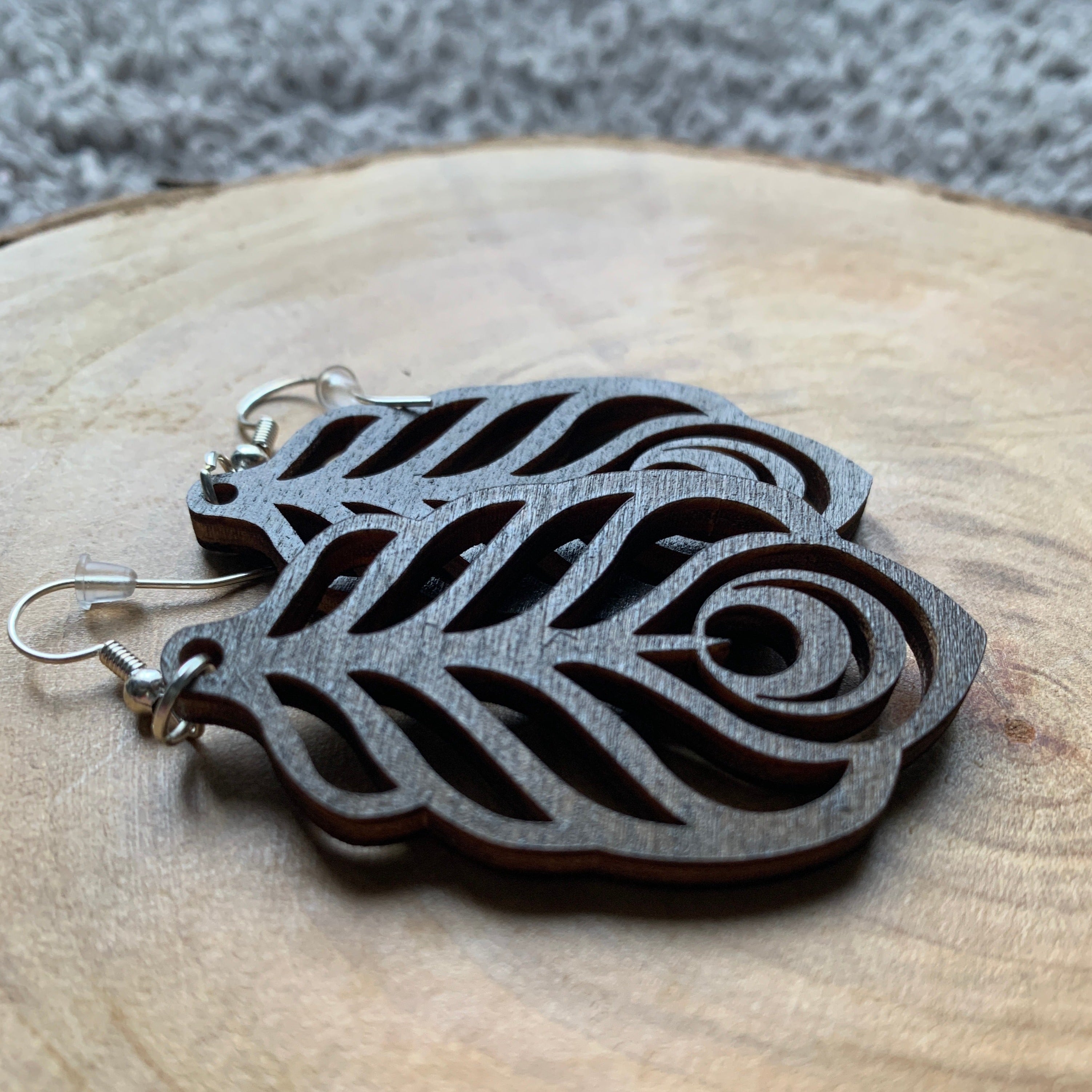 Boucles d'oreilles en bois - Style bohème, naturel - MMWood