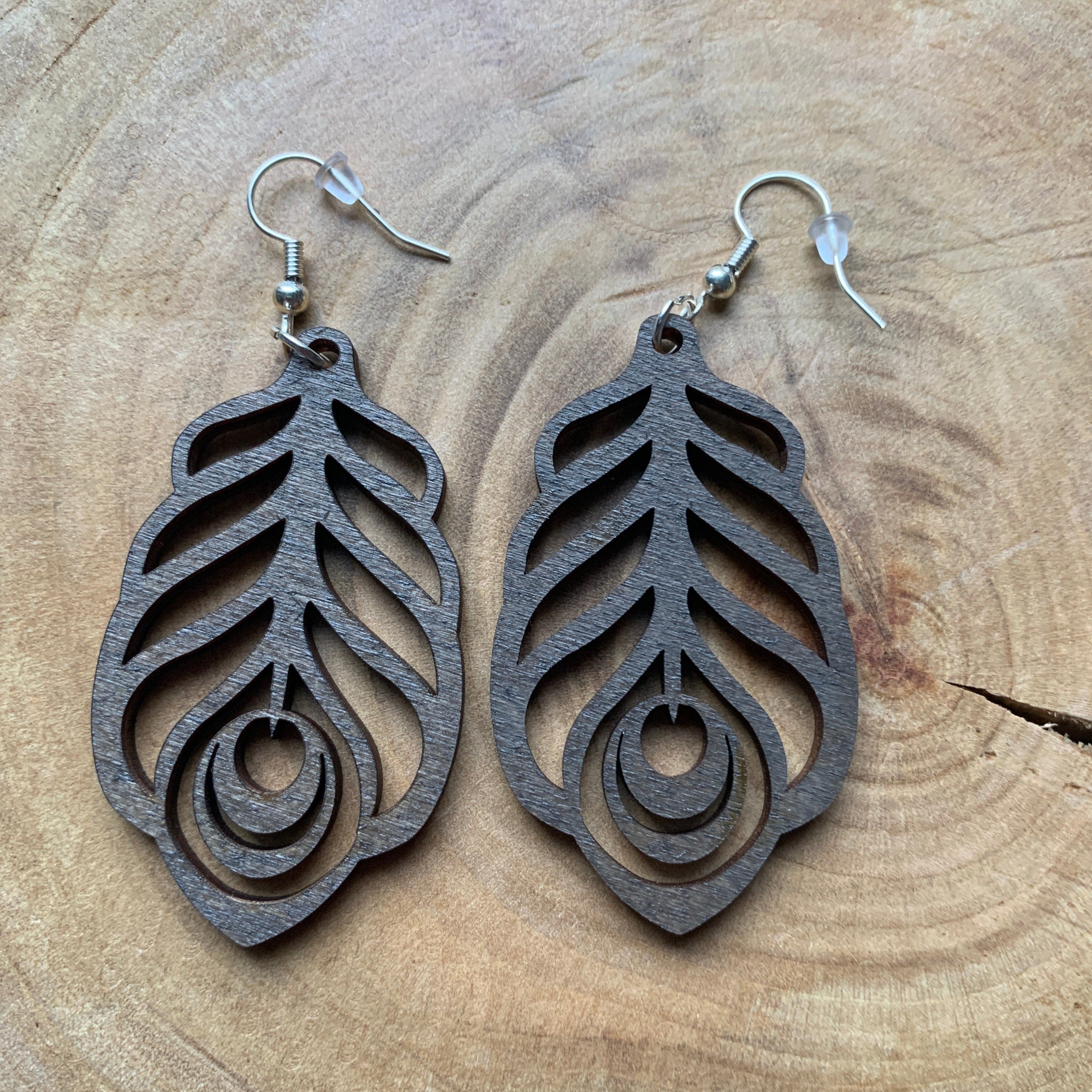 Boucles d'oreilles en bois - Style bohème, naturel - MMWood
