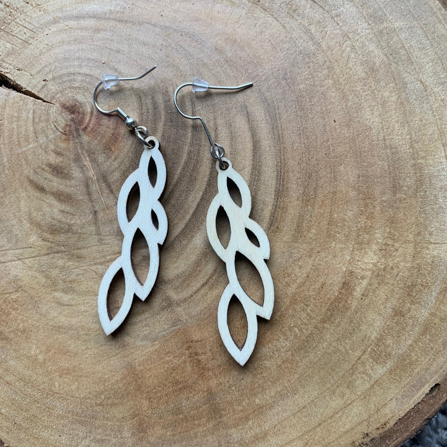 Boucles d'oreilles en bois - Style bohème, naturel - MMWood