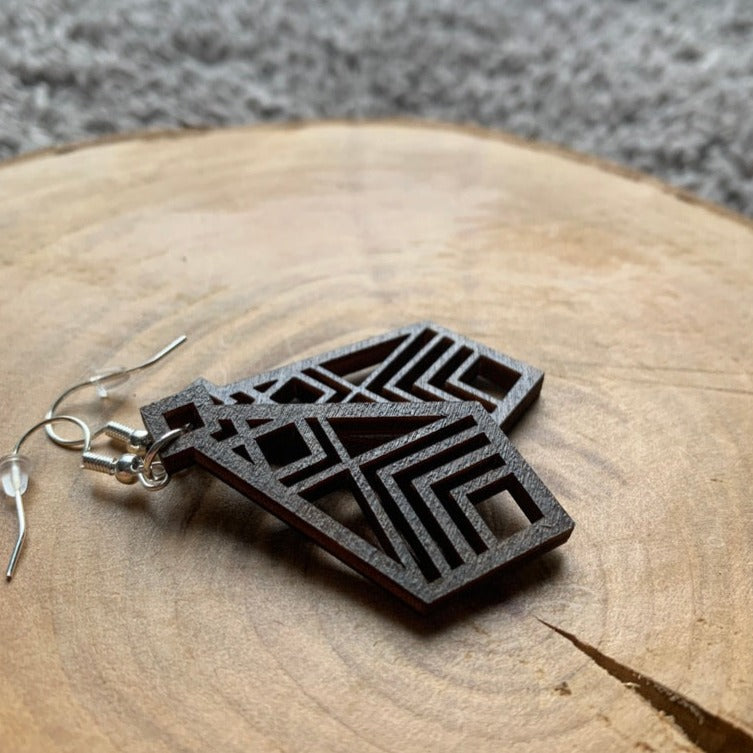 Boucles d'oreilles en bois - Style bohème, naturel - MMWood