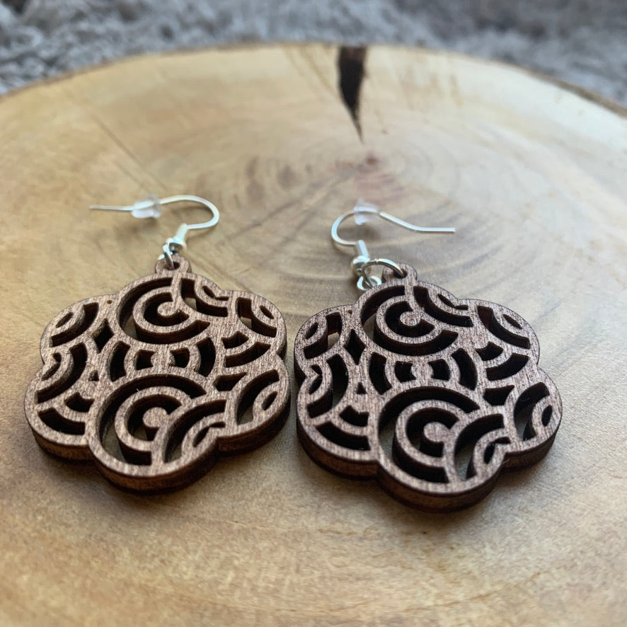 Boucles d'oreilles en bois - Style bohème, créoles, naturelles - MMWOOD