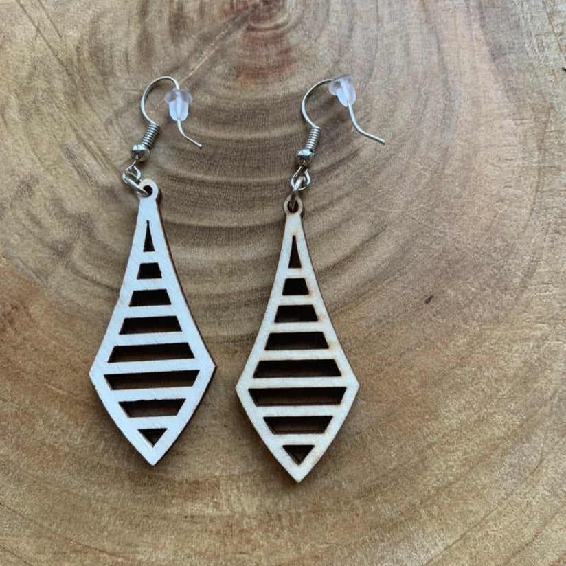 Boucles d'oreilles en bois - Style bohème, naturel - MMWood