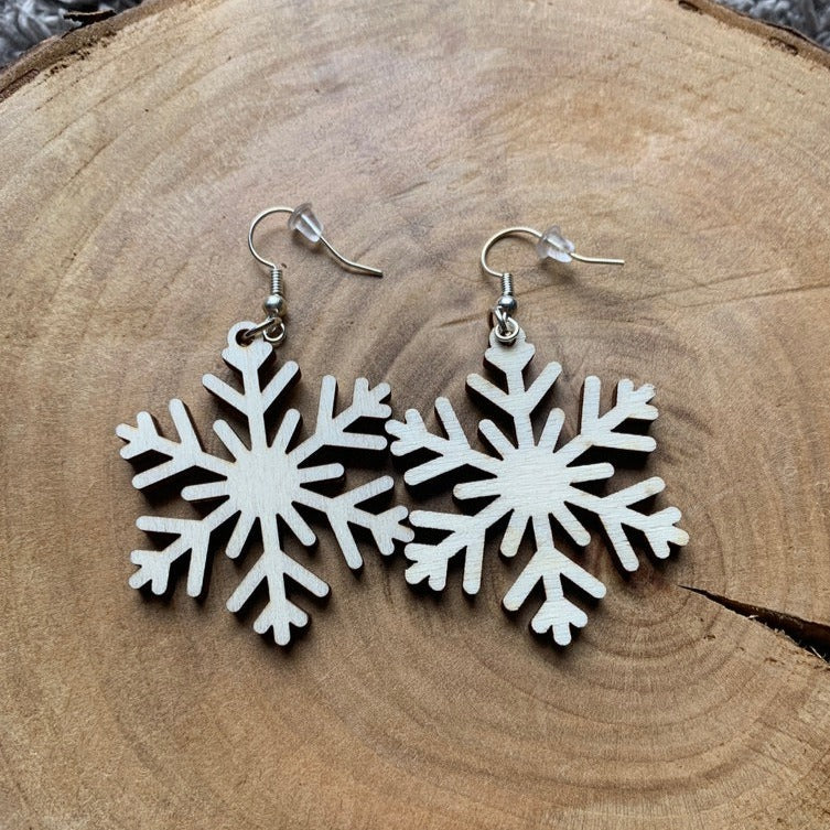 Boucles d'oreilles en bois - Style bohème, naturel, festif - MMWood