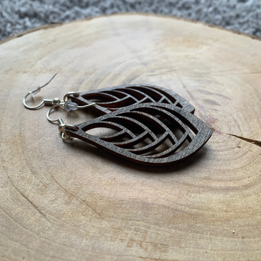 Boucles d'oreilles en bois - Style bohème, naturel - MMWood