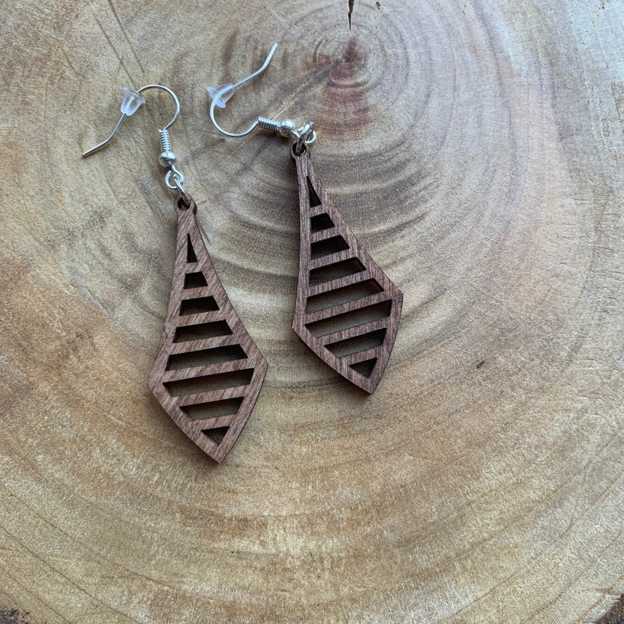 Boucles d'oreilles en bois - Style bohème, naturel - MMWood