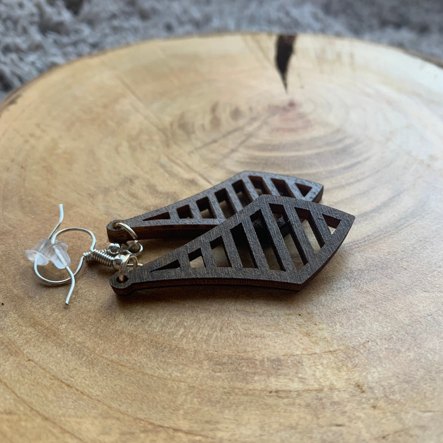 Boucles d'oreilles en bois - Style bohème, naturel - MMWood