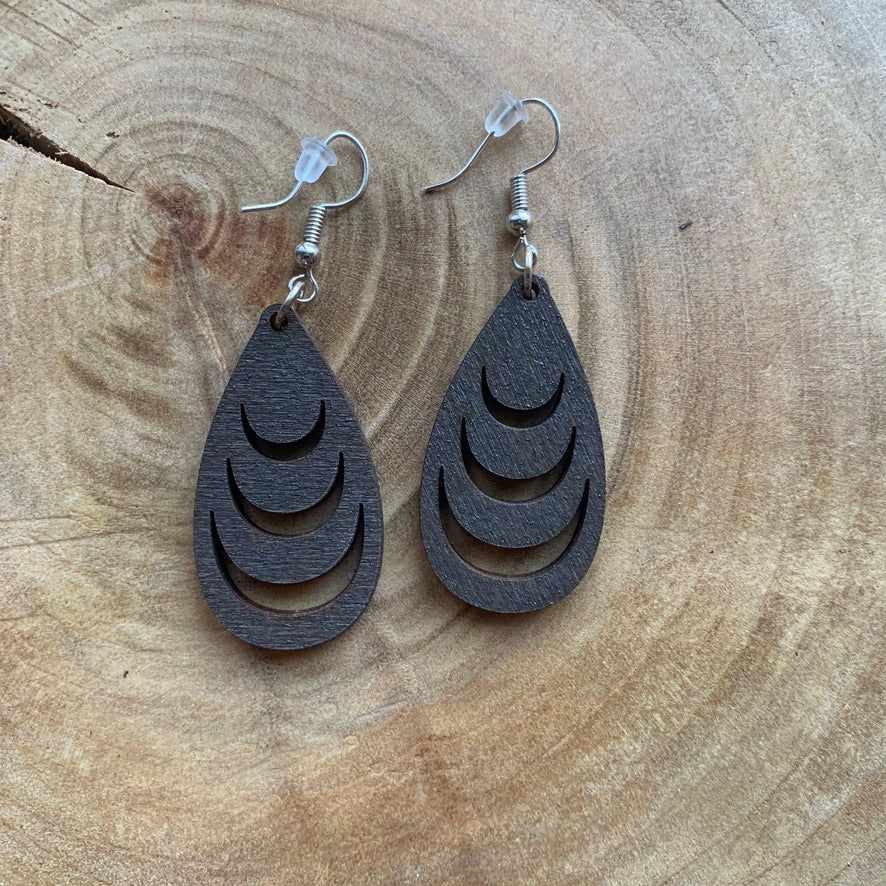 Boucles d'oreilles en bois - Style bohème, naturelles - MMWOOD