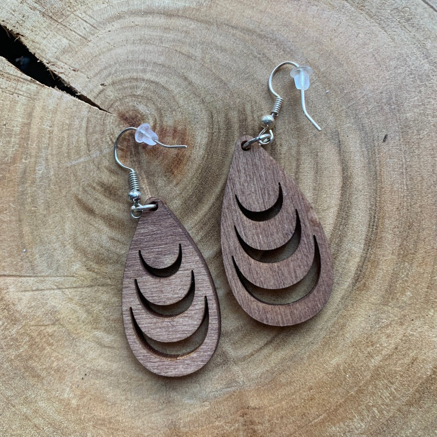 Boucles d'oreilles en bois - Style bohème, naturelles - MMWOOD
