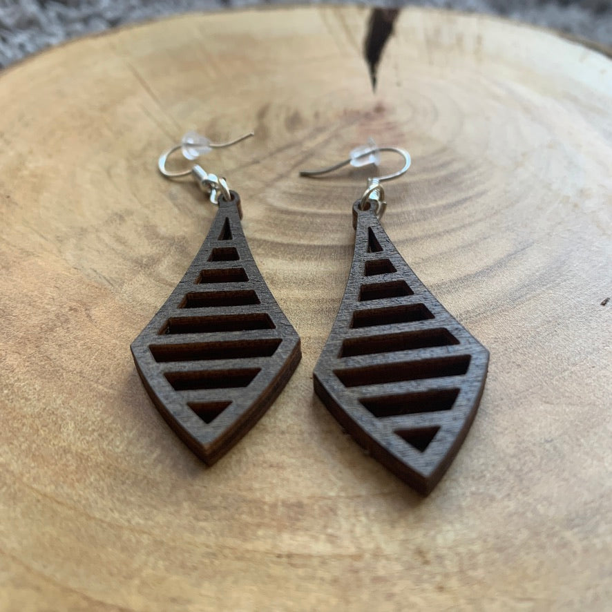 Boucles d'oreilles en bois - Style bohème, naturel - MMWood