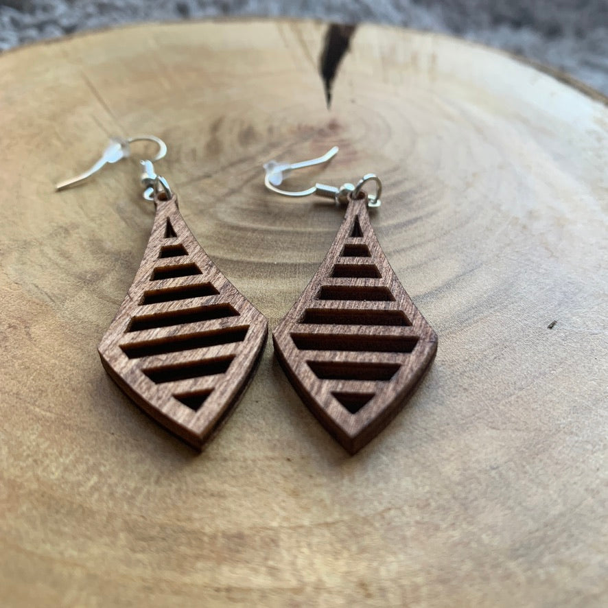 Boucles d'oreilles en bois - Style bohème, naturel - MMWood