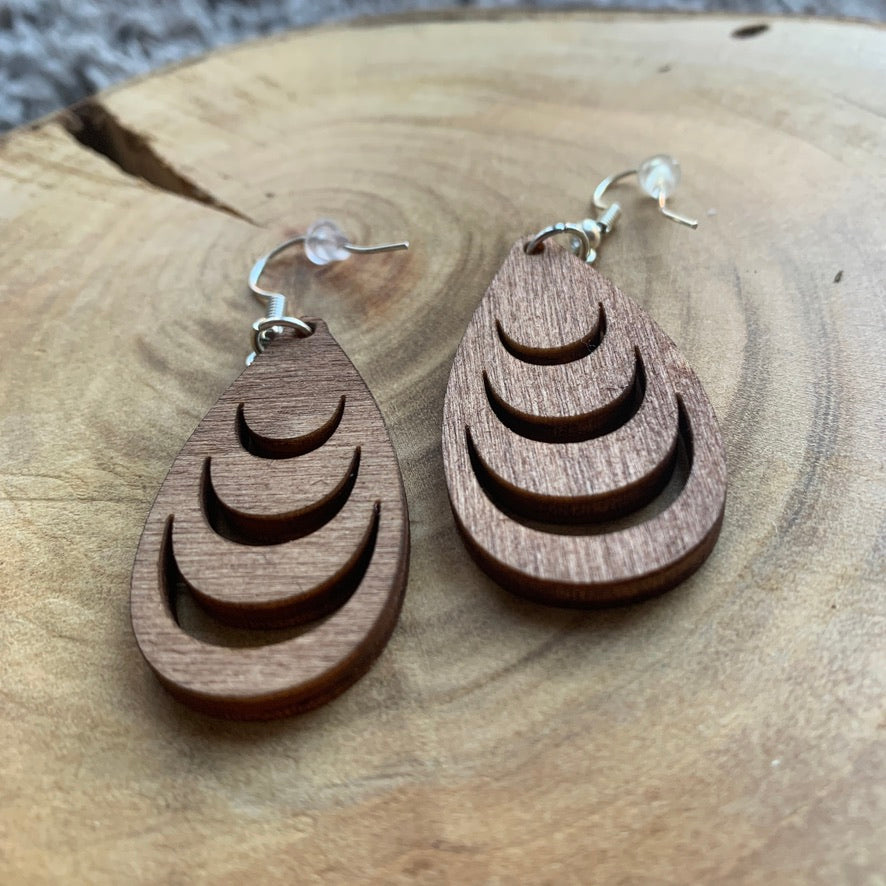 Boucles d'oreilles en bois - Style bohème, naturelles - MMWOOD