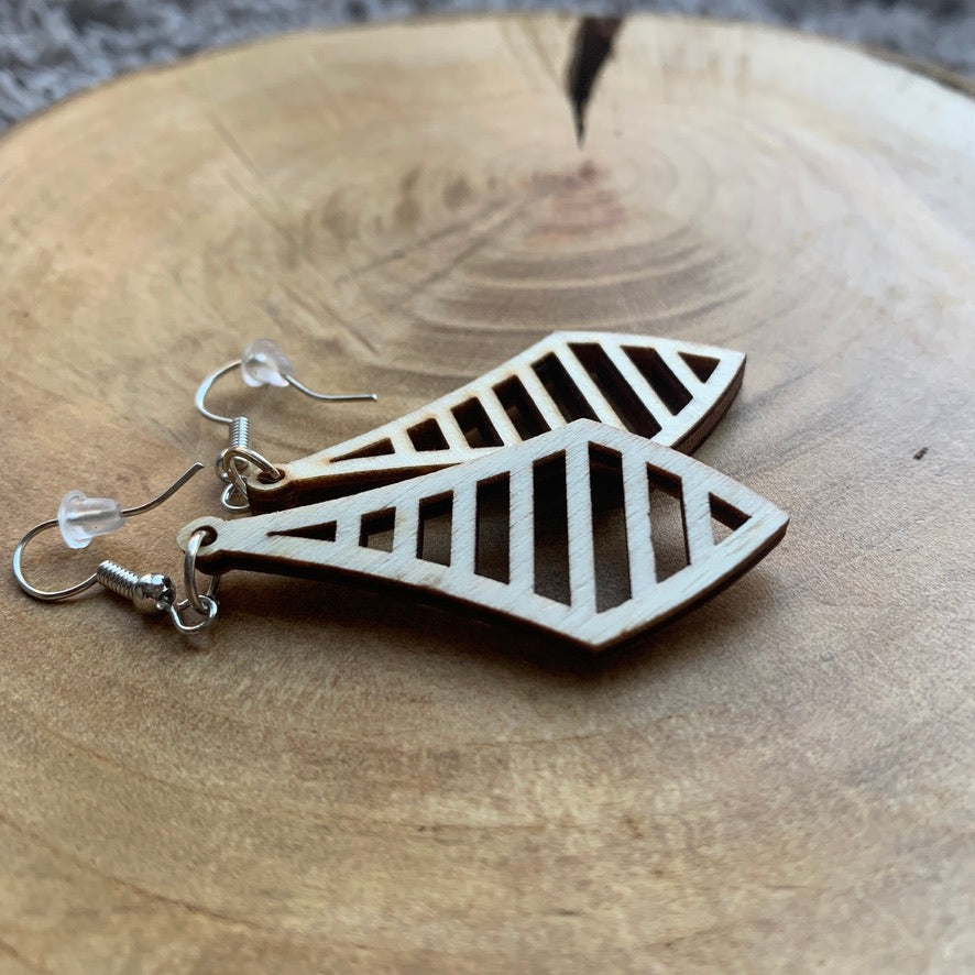 Boucles d'oreilles en bois - Style bohème, naturel - MMWood