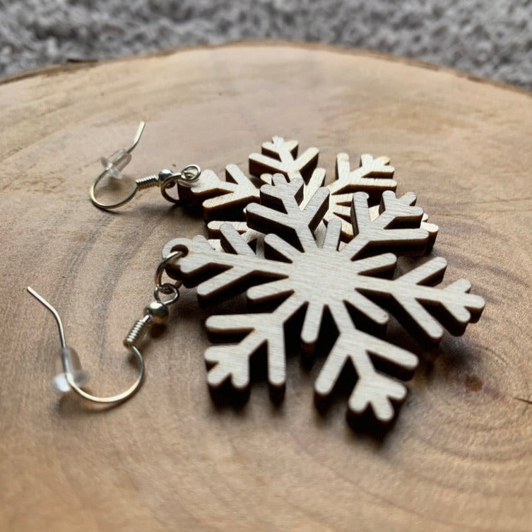 Boucles d'oreilles en bois - Style bohème, naturel, festif - MMWood