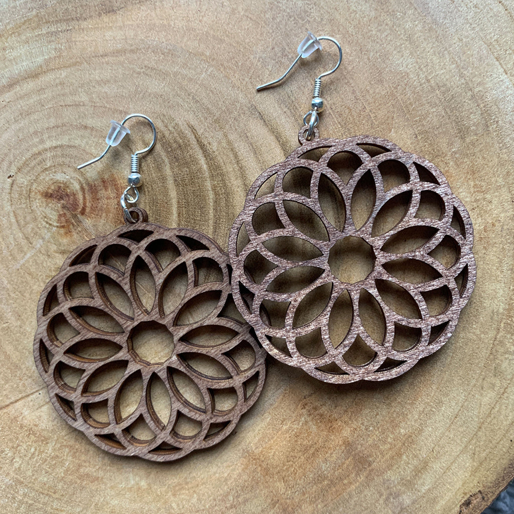 Boucles d'oreilles en bois - style nature, bohème, créole - MMWood