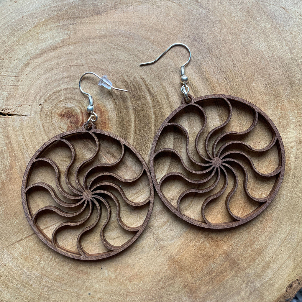 Boucles d'oreilles en bois - Style bohème, naturel - MMWood