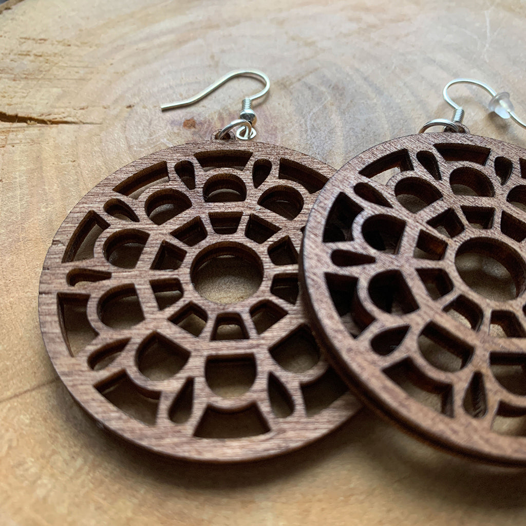 Boucles d'oreilles en bois - Style bohème, naturel, créole - MMWood